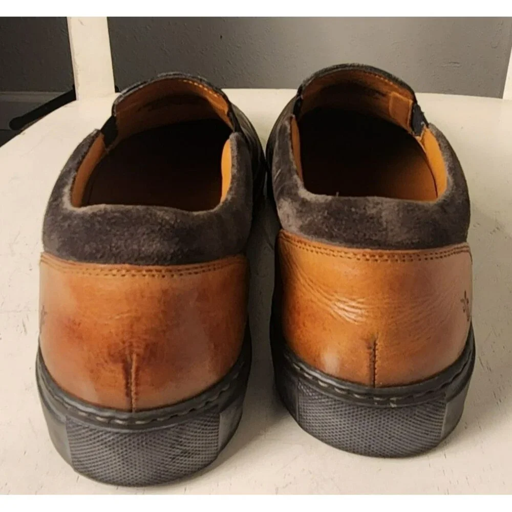 Frye Owen Gore Mens Shoes 8.5 M Charcoal Grey‎ Leather Slip On Made In Italy 8.5